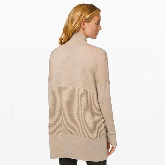 Lululemon Sit in Locus Wrap II Heathered Sandlot Merino Wool Cardigan - Picture 4 of 12
